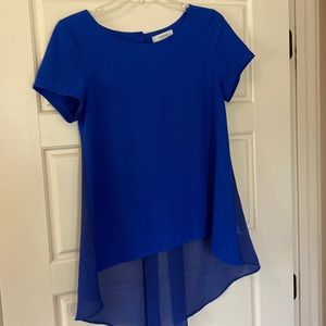 Umgee blue top with sheer back size S